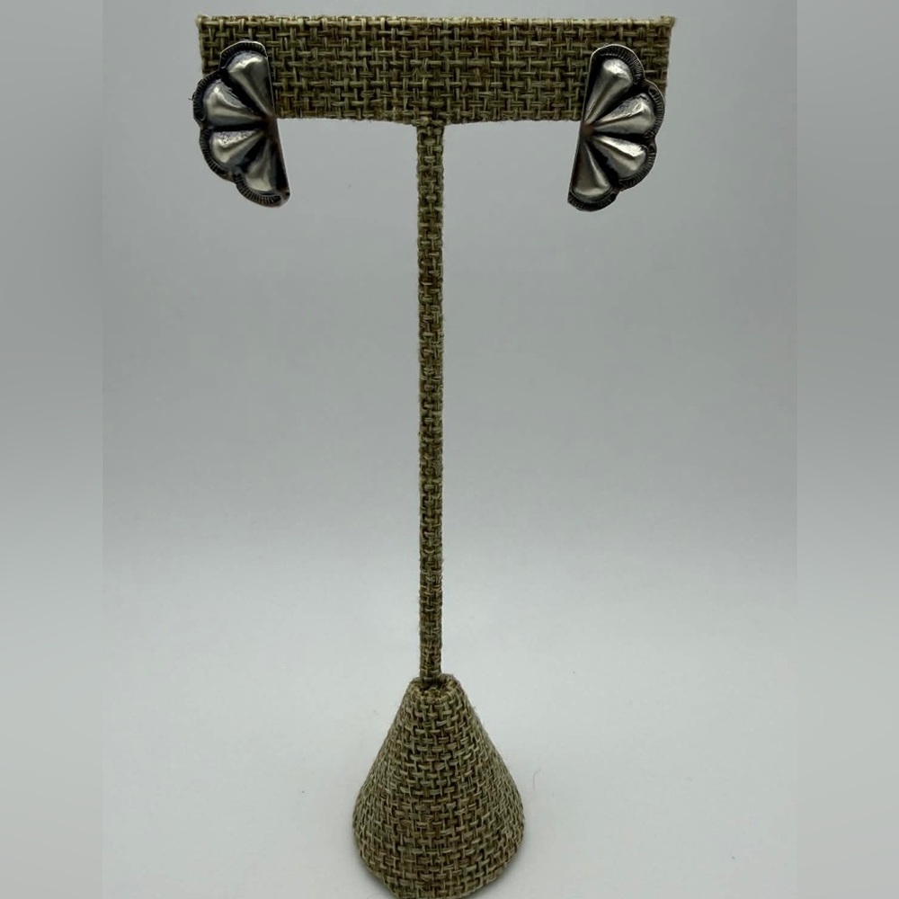 Sterling Silver Fan-Shaped Earrings